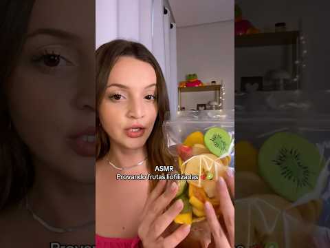 ASMR provando frutas liofilizadas 🍓🍎🥝 #asmr #mukbang #provandocomida #asmreating