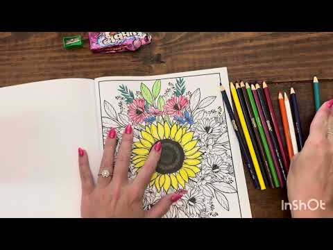 ASMR - Coloring with Nail Sounds! Whisper Gum Chewing