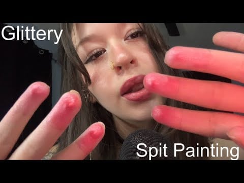 ASMR Glittery Spit Painting ✨ Mouth Sounds 