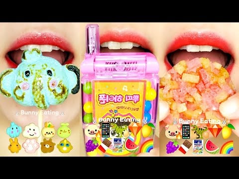 ASMR EATING EMOJI FOOD MUKBANG 10 MINUTES SATISFYING SOUNDS