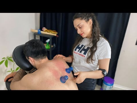 ASMR 🔥 Strong Chair Massage and Cupping Therapy!