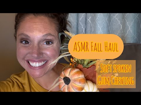 ASMR | Fall Hall! 🍁🎃 | Soft Spoken + Gum Chewing | Cozy Autumn Decorations