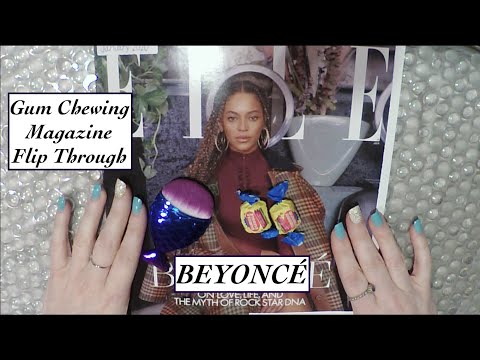 [ASMR] Gum Chewing Magazine Flip Through | BEYONCÉ | Close Whispering