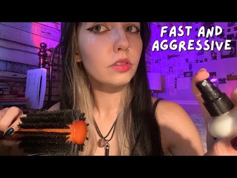 ASMR Fast and Aggressive Haircut ✂️ (Styling, Cutting, Soft Spoken)