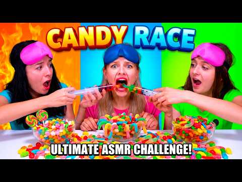 ASMR Big, Medium, Small Glass Candy Race Challenge Best Compilation