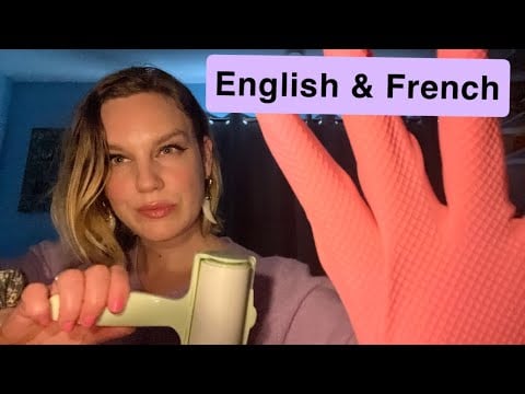 [ASMR] Fast & Aggressive Massage (Bare Hands, Rubber Gloves & Lint Roller) English + French