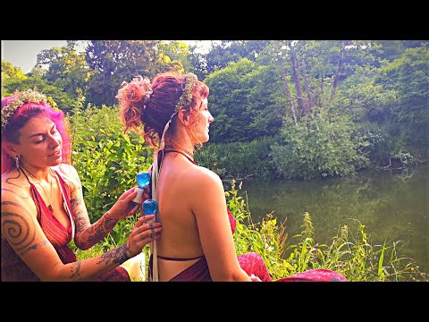 Riverside Real Person ASMR Back Relaxation at Summer Solstice ✨ Tracing, Light touch, Reiki, Sleep