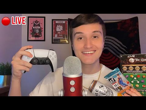 🔴 - LIVE ASMR RELAXING HANGOUT 😴💤 (triggers + whisper ramble + sports talk)