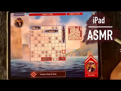 😴 iPad ASMR - Let’s Play a game of BATTLESHIP🚢 - Clicky Whispers & Writing Sounds