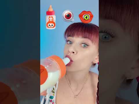 ASMR Gummy Eyeballs Labubu Drink Lollipop  #mukbang #eatingsounds