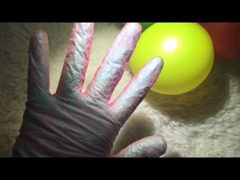 GLOVES⏩ BALL🔴🔵NS  vinyl◀gloves▶ layer💛💙 COLORFUL👄 kissing balloons🎈 [[ASMR]]