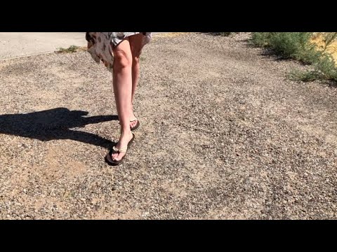 FLIP FLOPS ON GRAVEL & DEAD GRASS *CRUNCHY* ASMR (No Talking)