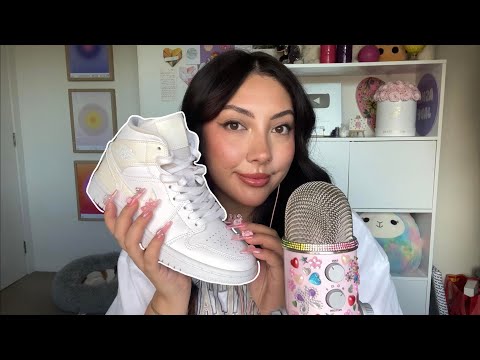 ASMR shoe tapping & scratching (minimal whispering) ❤️