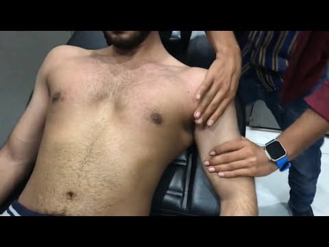 ASMR Full Chest Massage with Bellybutton Focus💈| Pure Sleep Aid | 💤 #chestmassage #bellymassage