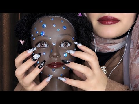 ASMR 💎 Face Taping & Gem Plucking - Relaxing Face Triggers