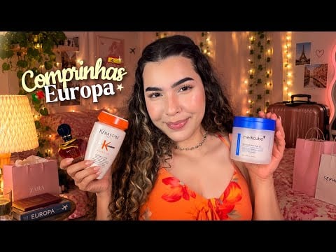 ASMR: MOSTRANDO MINHAS COMPRINHAS DA EUROPA (com preço) 🛍️ produtos de cabelo, maquiagem, skin care…