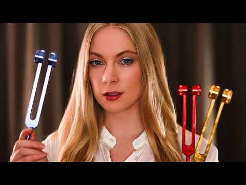 ASMR Hearing Test Roleplay for Sleep 🎧 Tuning Forks, Rinne & Weber, Eyes Closed, Ear Exam