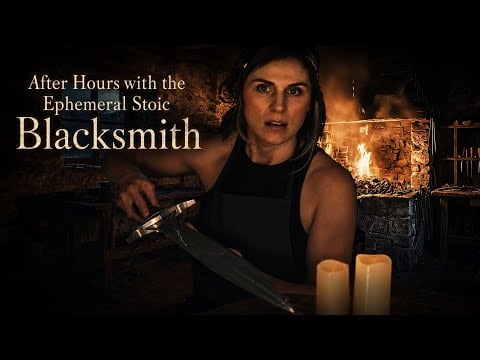 The Stoic Blacksmith | Whetstone ASMR & Soft Firelight | Night Court Universe