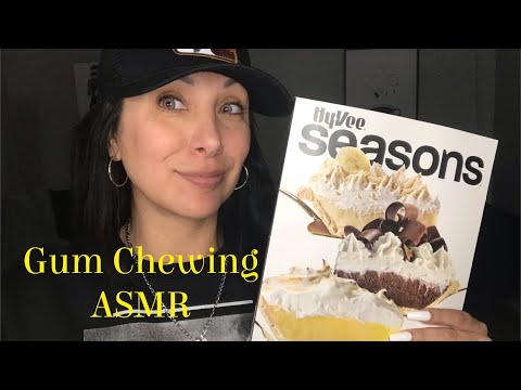 ASMR Whispered Gum Chew and Flip Through | Hy Vee