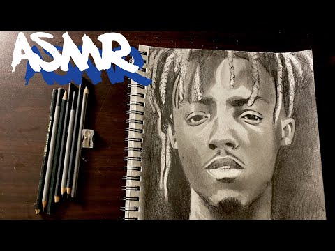 [ASMR] Drawing Juice Wrld for sleep/relaxation (light background sounds)