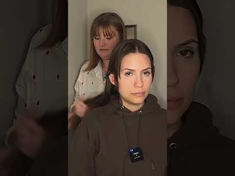 New Short-ASMR Hair Curling and Styling 💙 #asmr #asmrsounds #asmrhair #asmrtingles #asmrhaircurling