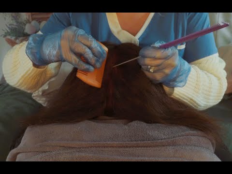 ASMR | Relaxing Lice Check & Scalp Exam | Brushing, Tweezers, Spray | No Talking | 'Unintentional'