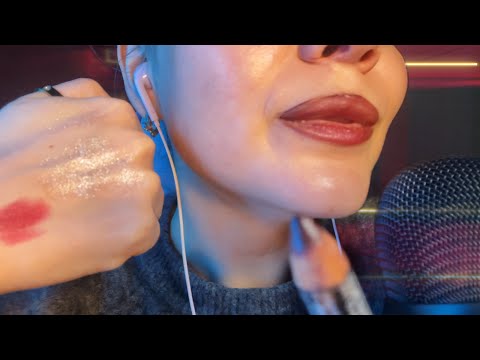 Asmr { Lipstick Application } UpClosed . Wet Inaudible  