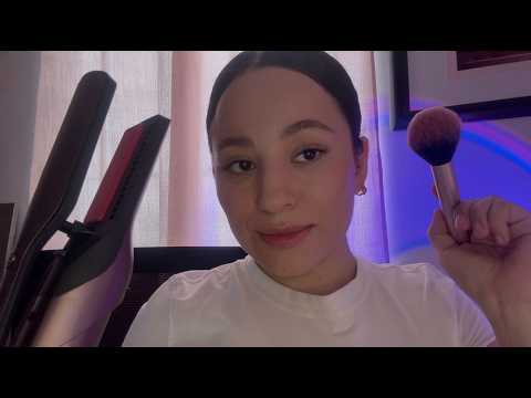 TE MAQUILLO Y TE PEINO | ASMR Español