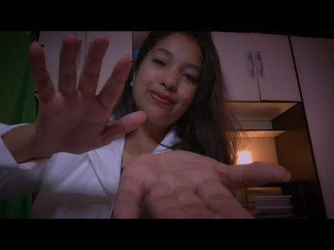 ASMR Sessão de Fisioterapia: Massagem estimulante de sensibilidade, movimentos sutis e leves, óleo..