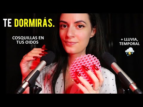 ASMR español Sonidos Cosquillosos y Susurros (+ lluvia, Temporal! ⛈️)