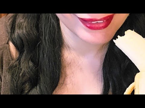 SLOW MOTION.                           banana 🍌 eating.                      asmr ❤️