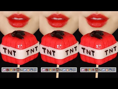 VERTICAL MUKBANG MINECRAFT FOOD ASMR FROZEN AGAR JELLY ASMR EMOJI FOOD ASMR 🧼