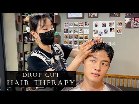 ASMR 바리깡 도사의 릴랙스 한 스파 헤어컷 | 헤이든 | Drop cut & Head Scaling & Hair Therapy