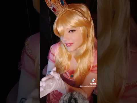 Princess Peach Gloves ASMR #asmr #glovesounds #gloves #princesspeach #softspoken #peach  #asmrsounds