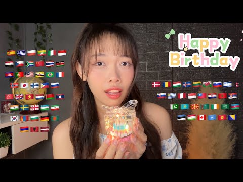 ASMR Happy Birthday and birthday wishes in 70 Different Languages (2 hours for sleep)