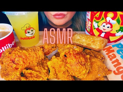 ASMR JOLLIBEE MUKBANG 먹방 EATING SOUNDS | First time trying Jollibee