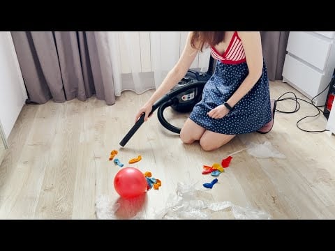 Experiments with a vacuum cleaner. What happens if you vacuum with plastic bags or rubber gloves?