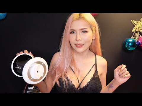 ASMR ไทย🇹🇭 🌛Slow Ear Brushing , Blowing , Massage & Tapping (No Talking)🌟