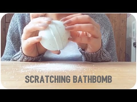 ASMR 🌙 scratching bath bomb 🛀 | crinkly paper, tapping on glass/plastic, water sounds💧& hand care