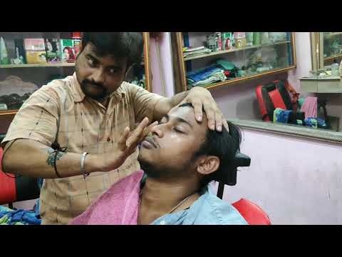 Awesome face and head massage by biswajit barber | indian massage with neck cracking asmr