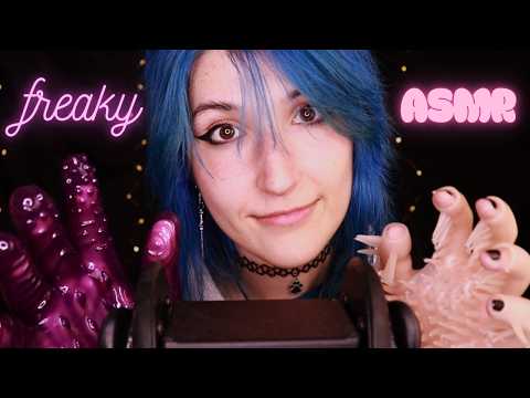 ASMR 👂Oily Ear Massage but it gets FREAKY 🧤 (silicone pads, tentacle gloves, slimy sounds)