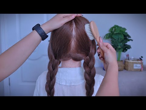 Hair Play ASMR for Deep Sleep & Hair Brushing Head Massage No Talking