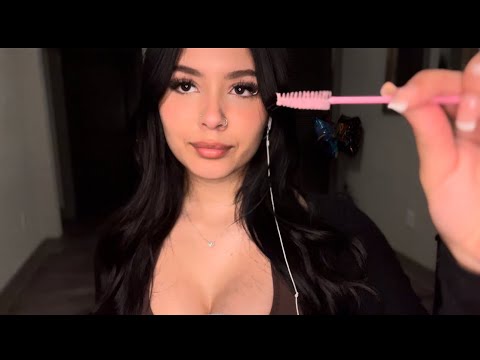 ASMR | plucking & brushing your eyebrows