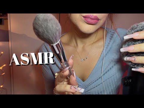 ASMR| SLOW FACE BRUSHING WITH POSITIVE AFFIRMATIONS & SHHH SOUNDS ✨ (deutsch/german)