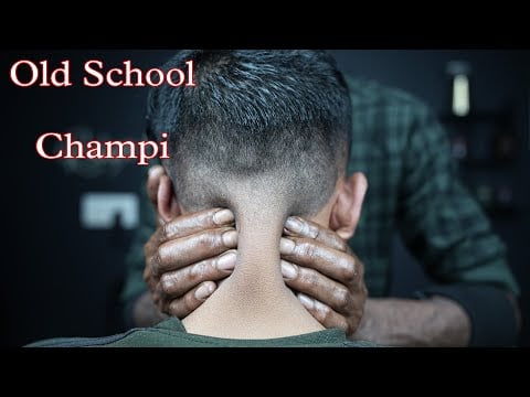 Indian Old School Champi ASMR Head Massage With Oil | Neck Cracking Head Scratching & Tapping ASMR