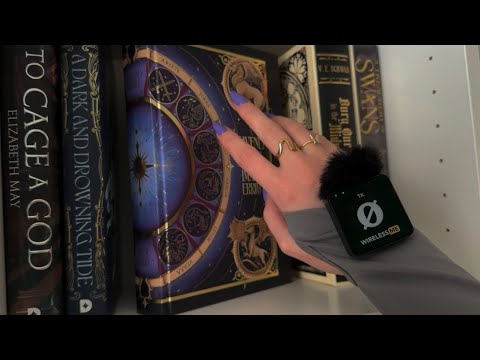 ASMR No Talking Tapping Around my Library Bookshelves 📚 (whispered, book triggers)