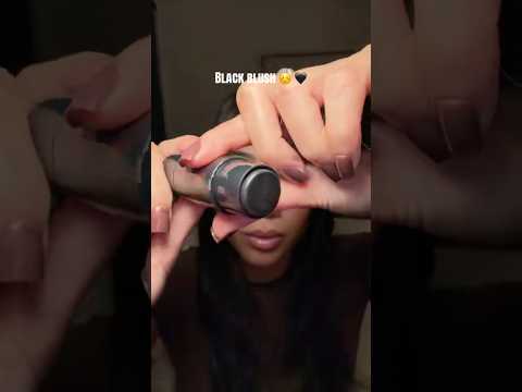BLACK BLUSH 😳🖤 #asmr #makeup #fyp