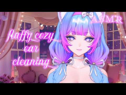 [ASMR] fluffy ear cleaning sounds for cozy comfort💤🌙ear picks, soft scratching, soft spoken