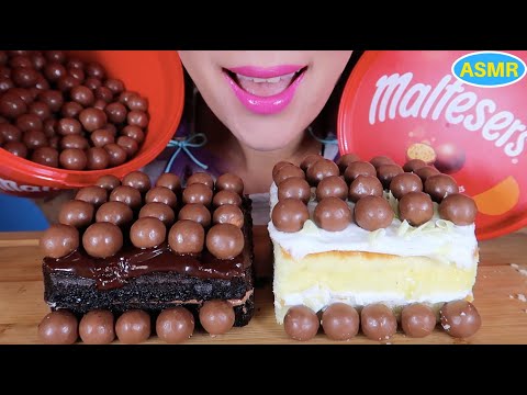 ASMR CHOCOALTE FUDGE CAKE WITH MALTESERS |몰티저 올린 초코케익|CURIE.ASMR ( COLLAB WITH YunChen ASMR)