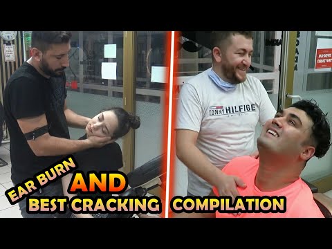 BEST CRACKING AND EAR BURN COMPILATION & NECK , BACK , HAIR , ELBOW , FINGER CRACK & BARBER CRACK